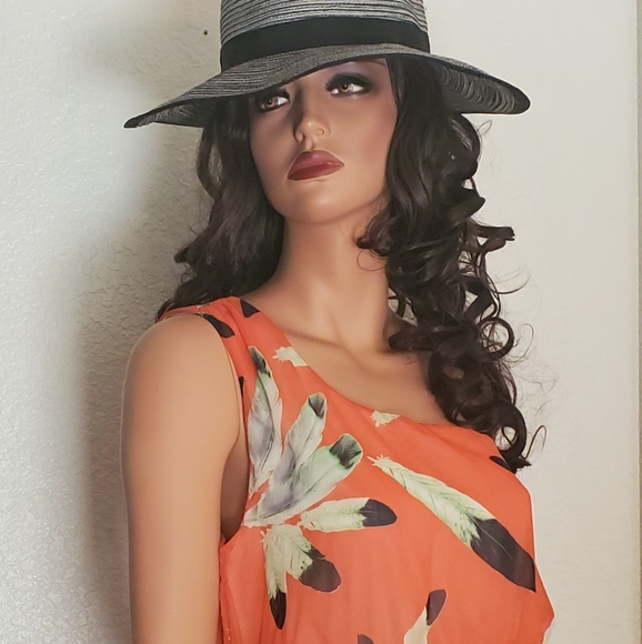 HP🎉Charming Charlie Feather Print Empire Dress Small - Picture 5 of 5